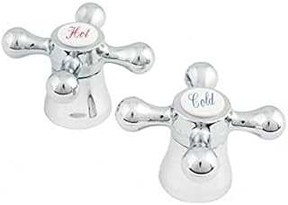 Traditional Chrome Tap Heads Hot and Cold / Cross Bath Knobs Sink Basin Handle