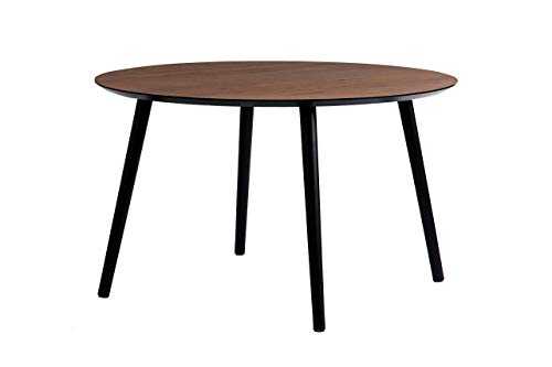 Aspect Amy Vintage Coffee Table (80 dia x 47 (H) cm),Walnut Veneer Top,Black Legs, Wood