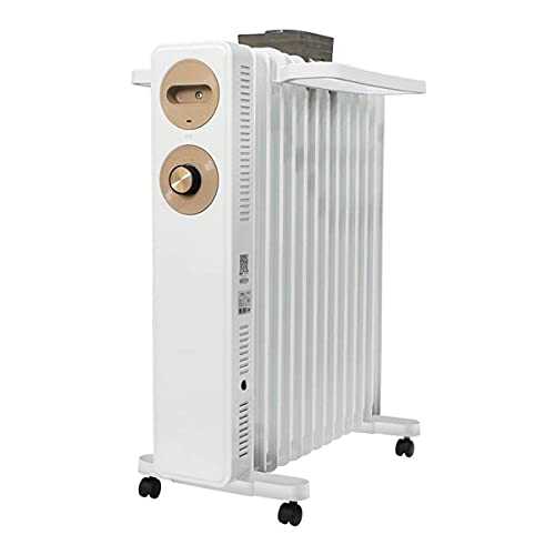 13 Fin 2.2KW European Style Portable Electric Oil Filled Radiator Heater in White/ Drying Rack / Air Humidifier/3 Heat Settings / Safety Tip Over Switch / Adjustable Thermostat / Overheat Pr