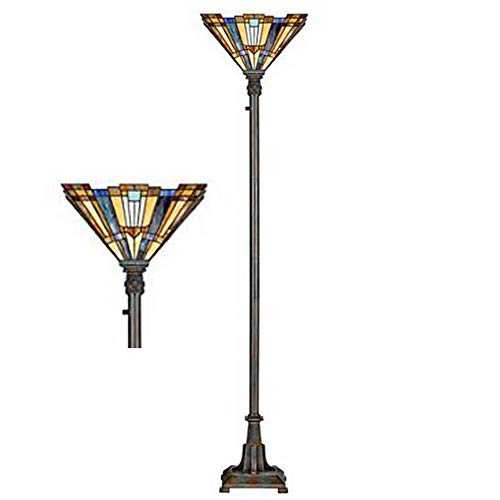 BELOFAY Tiffany Floor Lamps, Stained Glass Handmade Tiffany Lights Floor Lamps for Bedrooms, Living Room and Lounge (14-Inches, Jasmine Tiffany)