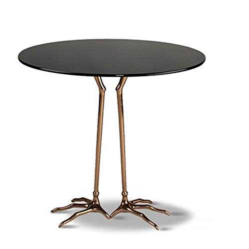 JINKEBIN Folding Table Coffee Table Classic Side Table Modern Round Tempered Glass Coffee Table With Bird's Paw Table Legs In Living Room For Working Writing Home Furniture Sofa Side End Table