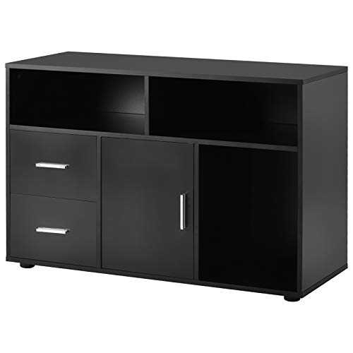 belupai Modern Sideboard Storage Cabinet Table TV Unit with 2 Drawers and 1 Door, for Dining Room, Living Room, Kitchen，Hallway and Office，Storage Furniture