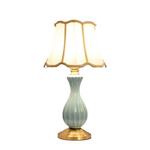 LSKJFF Modern bedside lamp Modern all-brass table lamp in brass with linen shade Suitable for bedroom, office, university dormitory, dining room, girls' room,LT5058 A model