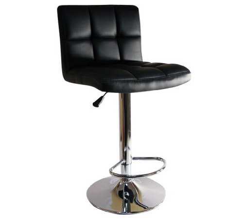 NEW BLACK BREAKFAST BAR STOOL FAUX LEATHER BARSTOOL KITCHEN STOOLS CHROME CHAIR