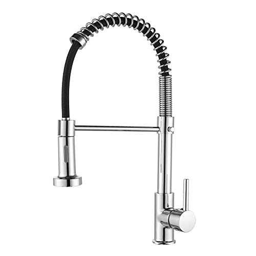 Casavilla Kitchen Mixer Tap 360°Swivel, 2-Modes Modern Single Handle Spring Kitchen Sink Faucet with Pull Out Spray Head