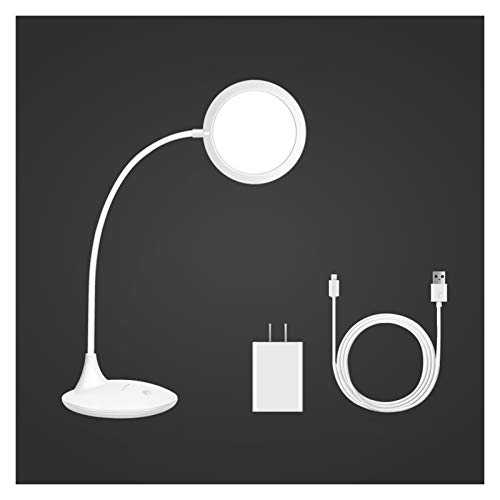Desk Lamp for Living Room Bedroom Full-Spectrum Charging/plugging Dual Purpose LED Desk Lamp Stepless Dimmable Touch Control Table Lamp Flexible Study Lamp with USB Charging Port Bedside Desk Lamp