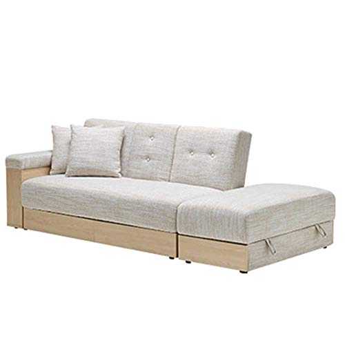 FMOPQ Sofa Bed - Modern Extra Comfort Convertible Folding Futon Sofa Bed - Faux Leather 3 Seater Sofabed Settee Couch with Cup Holder for Living RoomBedroomGuest Room Grey (Beige)