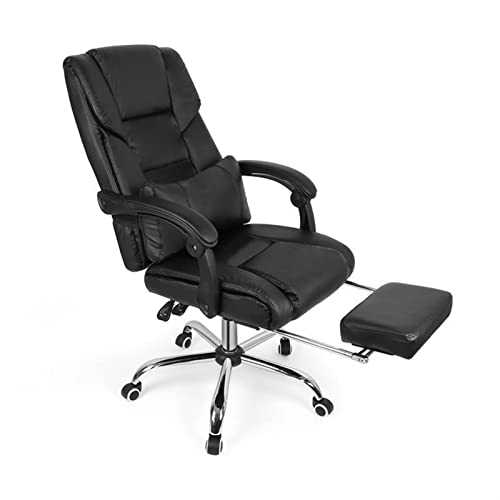 AQQWWER Computer chair Furniture Office Chair High Back Chair Recliner Computer PU Leather Seat Adjustable Office Lying Armchair with Footrest