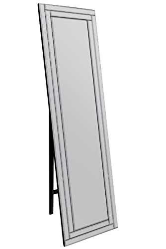 Large Modern Cheval Venetian Glass Double Framed Free Standing Mirror 4ft11 x 1ft4 150cm x 40cm