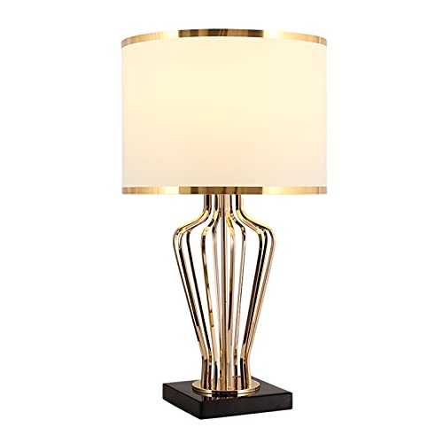 Table lamps Creative Table Lamps Iron Bedside Table Lamps with Fabric Lampshade Modern Nightstand Table Lamps for Home Office Restaurant Lamp, 21.2"H Crystal bedside lamp