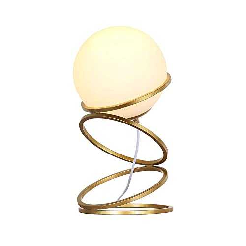 Curve Brass Glass Ball Table Lamp Home Deco Study Bedroom Nightstand Lamps Modern Kids Sleeping LED Night Light