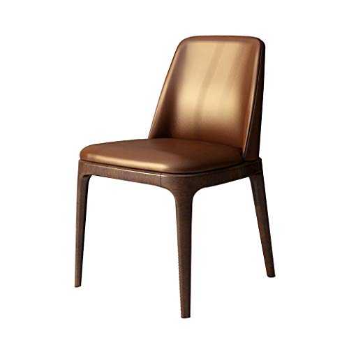 FDN Dining Chairs Kitchen Dining Chairs,Leather White Wax Wooden Legs Computer Chair Hotel Meeting Reception Backrest Kitchen (Color : Gold, Size : A)