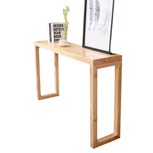 Console Table,Solid Wood Sofa/TV Console Table,Top Storage Shelf,Traditional Accent Table(Raw Wood 80x35x85cm)