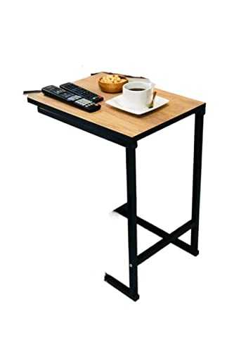 wanhaishop Patio Coffee Table Wrought Iron Side Table Corner Small Coffee Table Bedside Table C-shaped Table Sofa Side Table Movable Computer Table Coffee Table Round