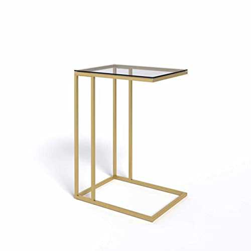 Evka Gold Side Table, Glass Side Table, Side Table Living room, Grey Side Table, Living room Office Bedside Table, Laptop Table, Sofa Table