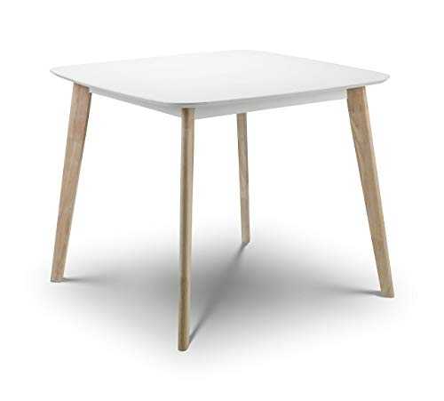 Julian Bowen Casa Square Dining Table,White/Limed Oak,Height: 75, Width: 90, Depth: 90cm