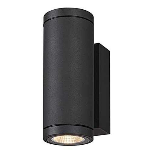 SLV wall-mounted light ENOLA ROUND UP/DOWN S / lighting for walls, paths, entrances, LED spot outdoor, surface-mounted light outdoor, garden lamp / IP65 3000/4000K 7W 570 / 925lm anthracite 30 degrees