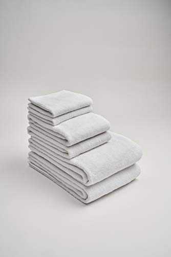 Takasa 100% Organic Cotton 700 GSM 6-Piece Towel Set GOTS and Fairtrade Cotton Certified, 2 Bath Towels, 2 Hand Towels & 2 Washcloths - White