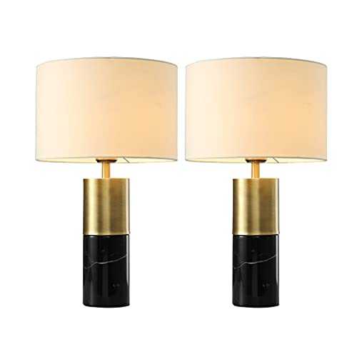 ZZL Minimalist Bedside Lamps Modern Lamp Bedside Table Lamp Modern Lamp with Fabric Lampshade for Bedroom Living Room Study Room Lamp Night Lamp (Quantity : 2)