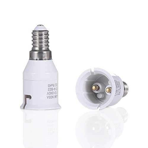Luminosa E14 to B22 Lamp Holder Adapter Converter (Pack of 2 Adapters)/ ES Edison Small Screw to Bayonet Bulb Socket Adapter/LED Light Adapter Converter / 1 Year Warraty/CE Certified