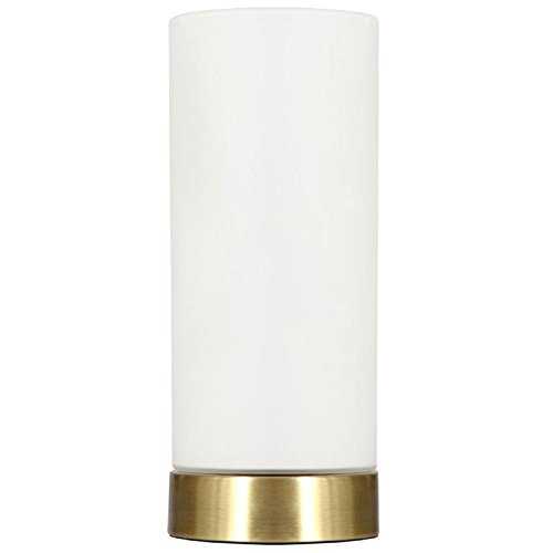 KLiving Lonsdale E14-40w Brass/White Glass Pad Table Lamp