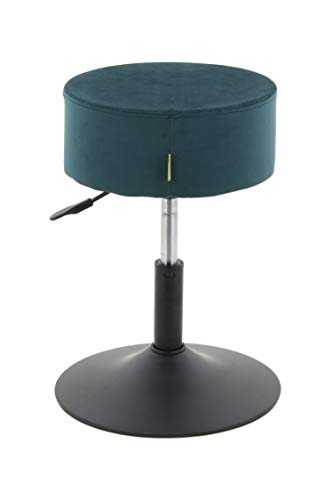 HNNHOME Swivel Breakfast Kitchen Bar Stool Chair Height Adjustable Barstool Dressing table Stool Chair (Teal, Velvet)