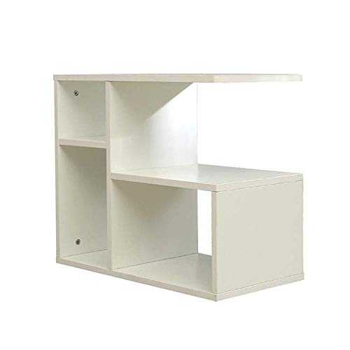 Coffee table， Tables Living Room Sofa Side Cabinet， Handrail Bedside Table， Particle Board Console Table, Assembly, White for Living Room Color : White, Size : 22.4411.8119.68in