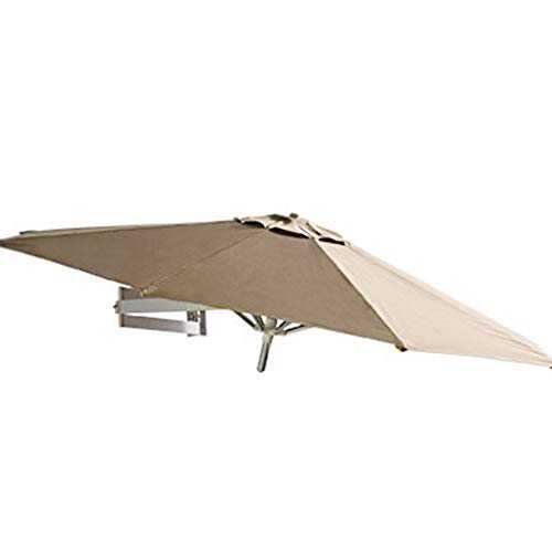 PARASOL Exquisite Outdoor (8.2ft Wall-mounted) Waterproof Awning Garden Patio Umbrella Sun Shade Shelter Retractable - Green, Red, Khaki, Beige