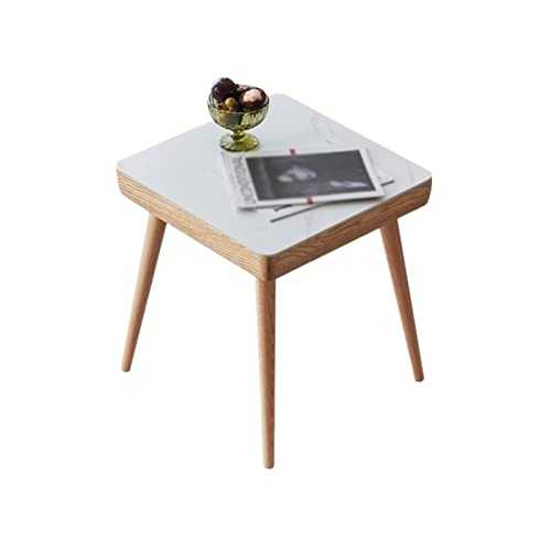 WENMENG2021 Sofa End Table Square Small Coffee Table Creative Home Side Table Modern Minimalist Balcony Small Table Wooden Shelf Mobile Side Table