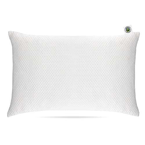 Luxury Bamboo Pillow With Shredded Memory Foam (Martian Dreams) - Adjustable Loft - Orthopedic Pillow for Neck Pain - Hypoallergenic - made with 280gsm fabric for a Superior Feel