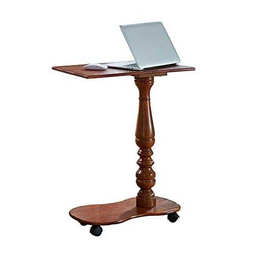 Mobile Sofa Side End Table, C Shaped Table Laptop Holder, End Stand Desk Coffee Tray Side Table, Notebook Tablet Beside Bed Sofa Portable Workstation, Over Bed Table (Color : Walnut)