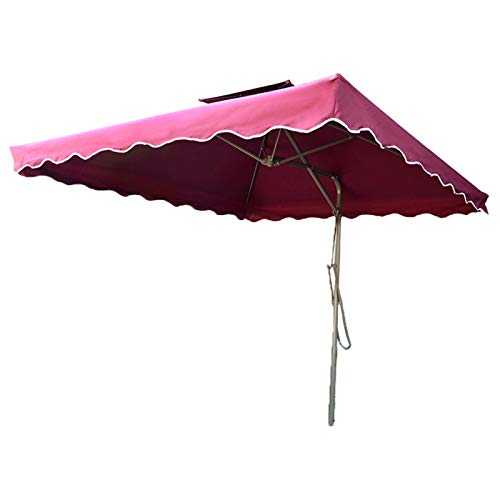 Wsaman Square Cantilever Hanging Umbrella, 2.5 * 2.5m Canopy Sun Shade Banana Parasol with Cross Base Sun Protection for Outdoor/Gardens/Balcony/Patio Tent Parasol,Red