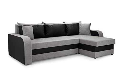 Honeypot - Sofa - Kris Universal - Sofa Bed - Faux Leather/Fabric (Black/Grey)
