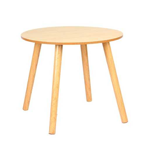 Dining Table,Simple Round Kitchen Table for 2-4 People with Smooth Surface, Nordic Style Food Table for Kitchen,Dining Room,Living Room,Leisure (Wooden Color)