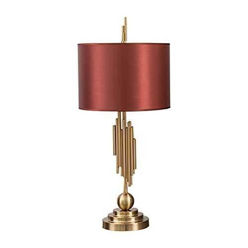Bedside Table Lamps 3 Way Dimmable Bedside Desk Lamps with Cloth Lampshade and Metal Base Creative Table Lamps for Bedrooms Living Room Bedside Desk Lamp ( Color : Push Button Switch , Size : Big )