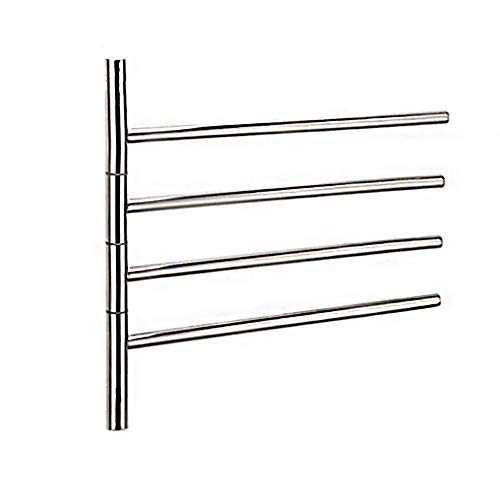 XJZKA Towel Warmers, Heated Towel Rail Radiator Wall Mounted for Bathrooms Homes And Hotels, 304 Stainless Steel Rotatable Electric Towel Rack Radiator with 4 Bars - Polished,HARDWIRED
