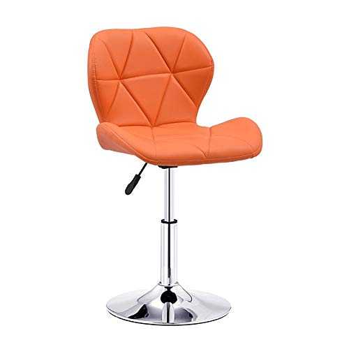 Lin Xin Barstools Faux Leather Bar Stool with Backrest Height Adjustable Bar Chairs Hydraulic Bar Stool Kitchen Restaurant Bar Chair for Restaurant Coffee Shop (Color : Orange)