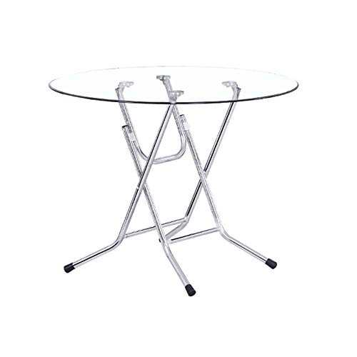 Simple Tempered Glass Table Home Dining Table Foldable Dining Table Hotel Table Small Apartment Round Folding Table Big Round Table