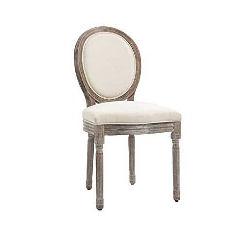 YIE Set of 2 Elegant French-Style Dining Chairs w/Wood Frame Foam Seats