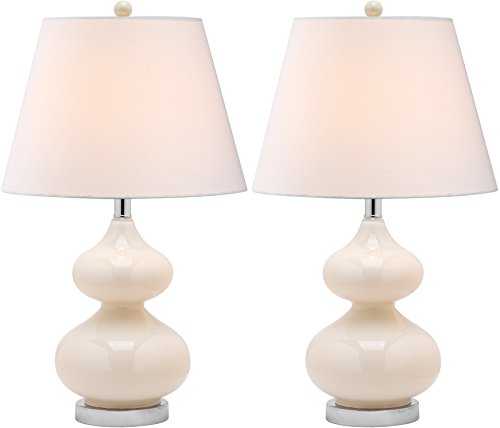 Safavieh UKL4086F-SET2 Eli Table Lamp, Glass, Pearl Grey, 13 W, Set of 2