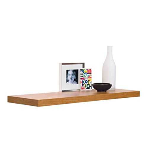 Invero® 60cm Floating Wooden Wall Mounted Oak Effect Display Shelf Ideal for all Offices, Living Rooms, Kitchens, Hallways, Bedrooms and more - Size: W60 x L23.5 x H3.8cm