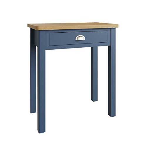 LCSA Blue Two Tone Dressing Table Wooden Desk Vanity Set 2 Drawer Storage Oak Top Dressing Tables