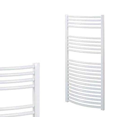 Richmond Radiators Bellerby Curved Heated Towel Rail For Central Heating. Small, Medium & Large Sizes, White, 1200 x 600