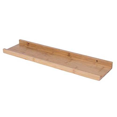 Rustic Bamboo Block Floating Shelves | Picture Rail | Bathroom & Living Room Shelving | Bedside Shelf | Wall Mounted | Bamboo Storage | M&W (24")