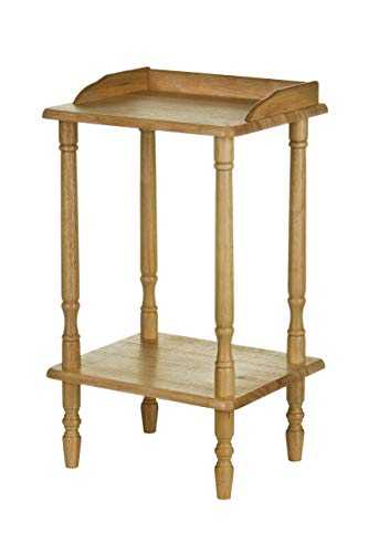 Premier Housewares Rubberwood Rectangle Console Table with Shelves Console Table Narrow Vintage Hall Table Telephone Table 62 X 36 X 29 Cm