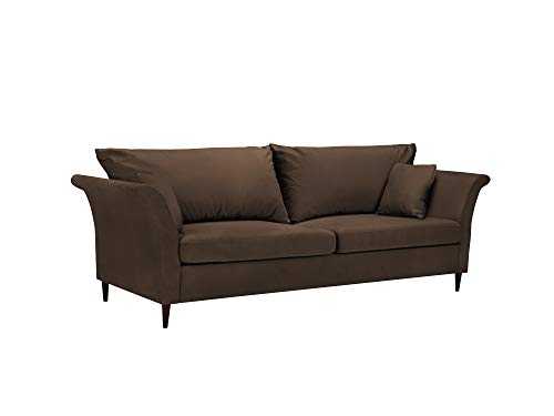Mazzini Sofa Bed with Storage Chest, Peony, 3 Seater, Brown, 245 x 95 x 98 cm