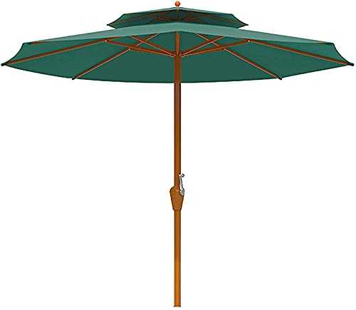 FENGNV Beach Parasol Umbrella Outdoor Patio Market Table Umbrella,Large Waterproof Garden Parasols Sunbrella(Color:Green;Size:2.7m)