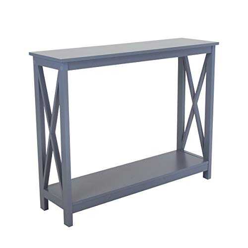 Charles Bentley Tetbury Country Style Wooden Hallway Side Console Table 80x100x30cm Grey