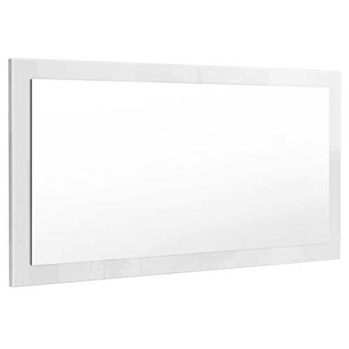 Vladon Wall Mirror Lima 110cm in White High Gloss