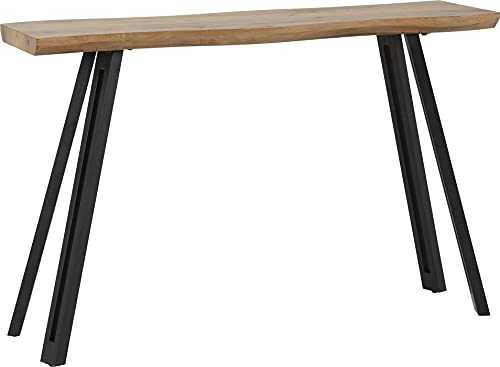 Seconique Console Table, Engineered Wood, Medium Oak Effect/Black, W 120cm x D 34cm x H 78cm